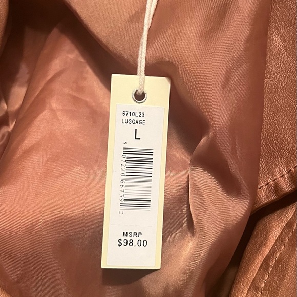 Max Studio Women's Moto Jacket. Size-L. Color-Luggage. MSRP-$98.00. NWT - Picture 8 of 13